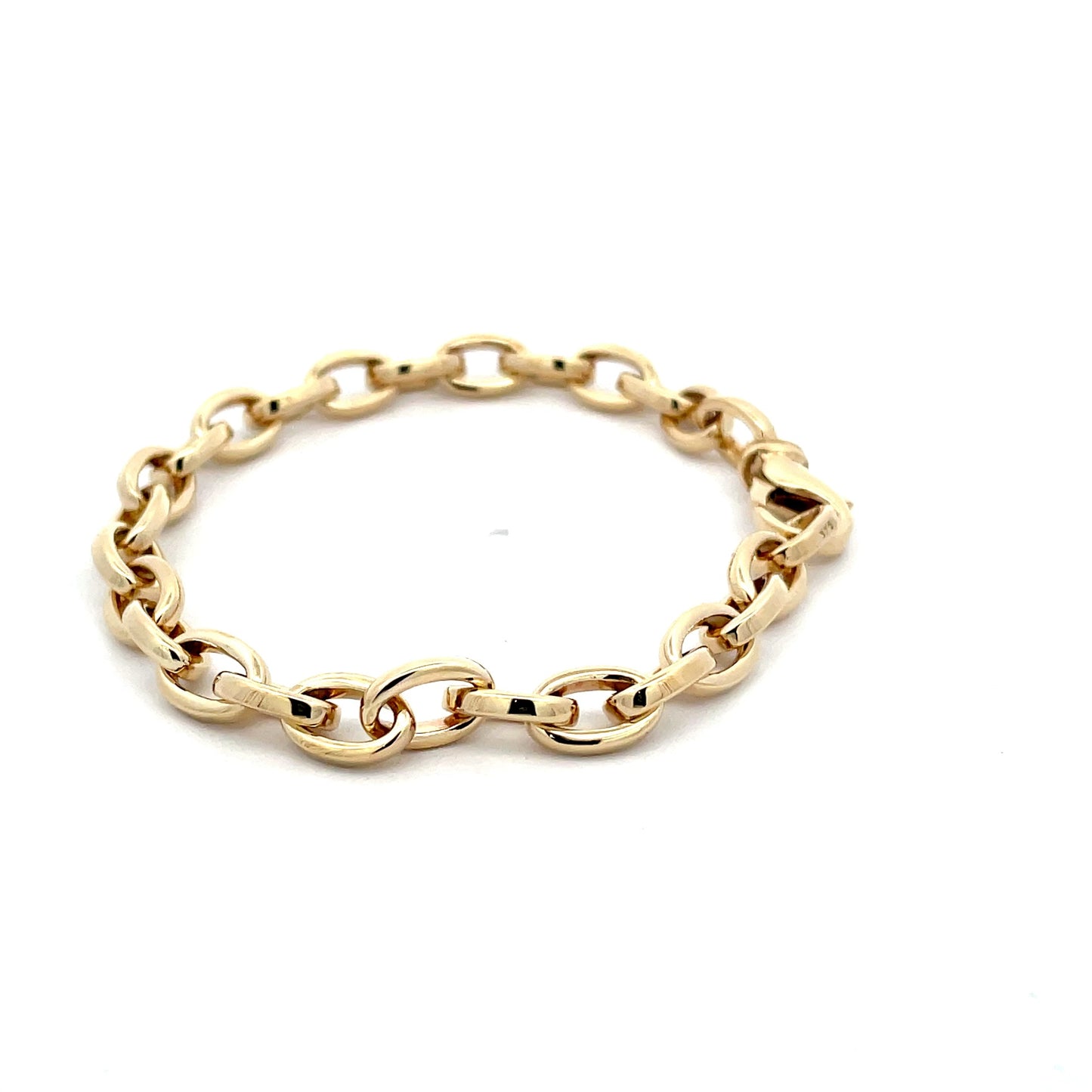 Yellow Gold Solid Oval Link Bracelet Gardiner Brothers