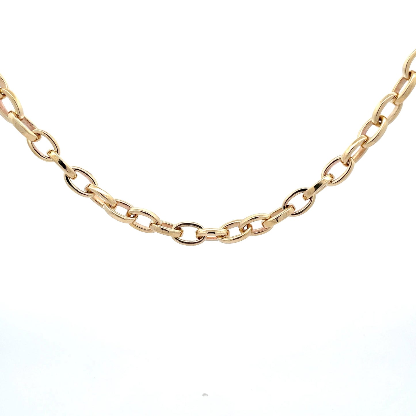 Yellow Gold Solid Oval Link Necklet Gardiner Brothers