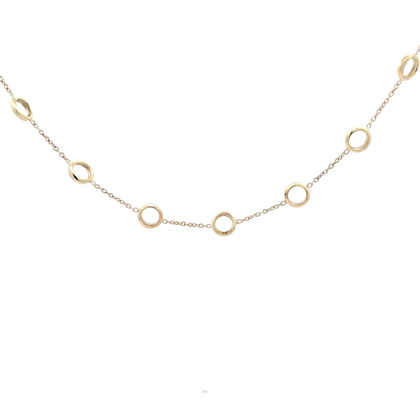 Yellow Gold Circles Station Necklet Gardiner Brothers