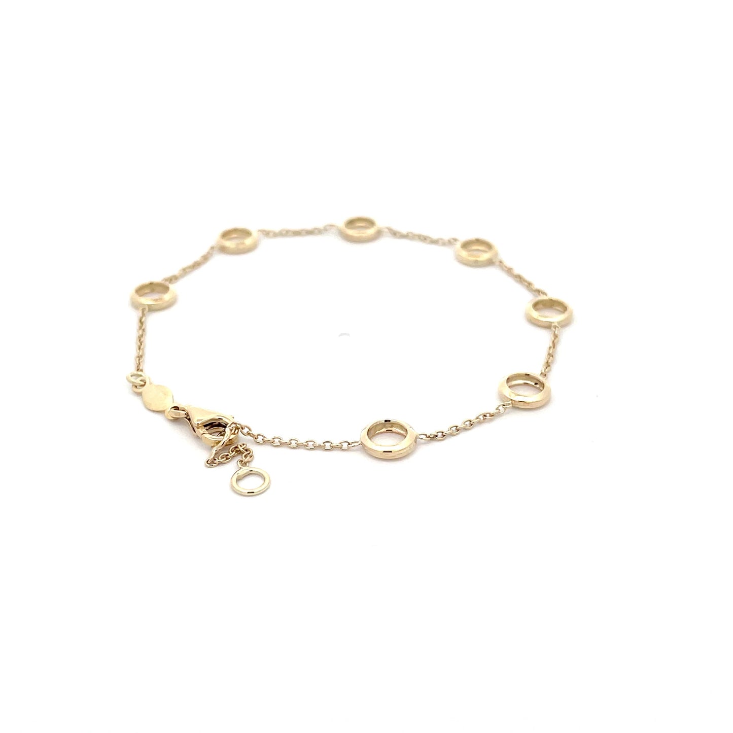 Yellow Gold Circles Station Bracelet Gardiner Brothers