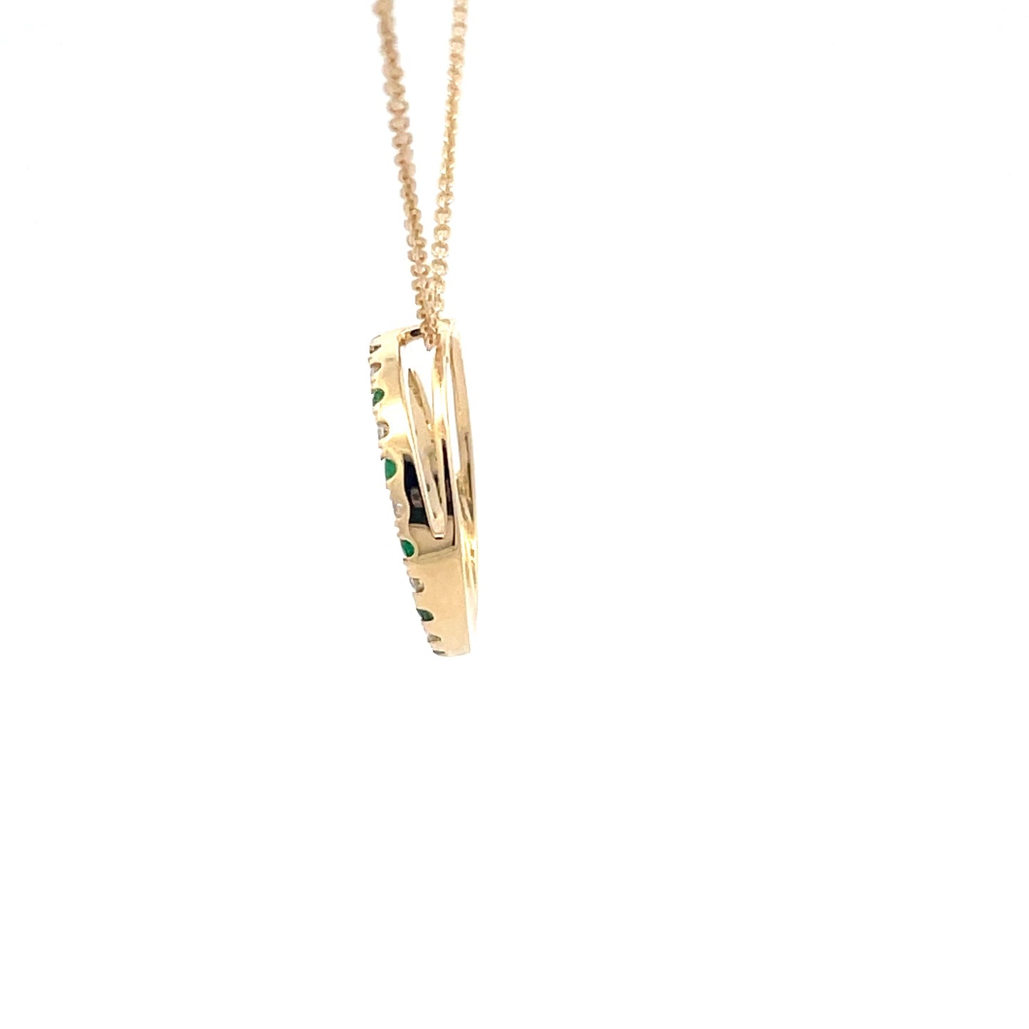 Emerald and Diamond Circle Pendant Gardiner Brothers