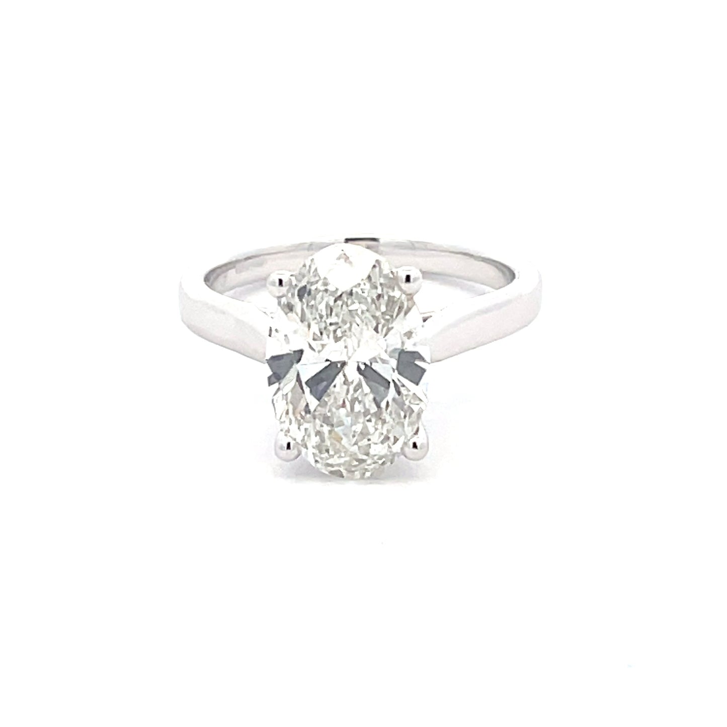 Lab Grown Oval Shaped Diamond Solitaire Ring - 3.17cts Gardiner Brothers