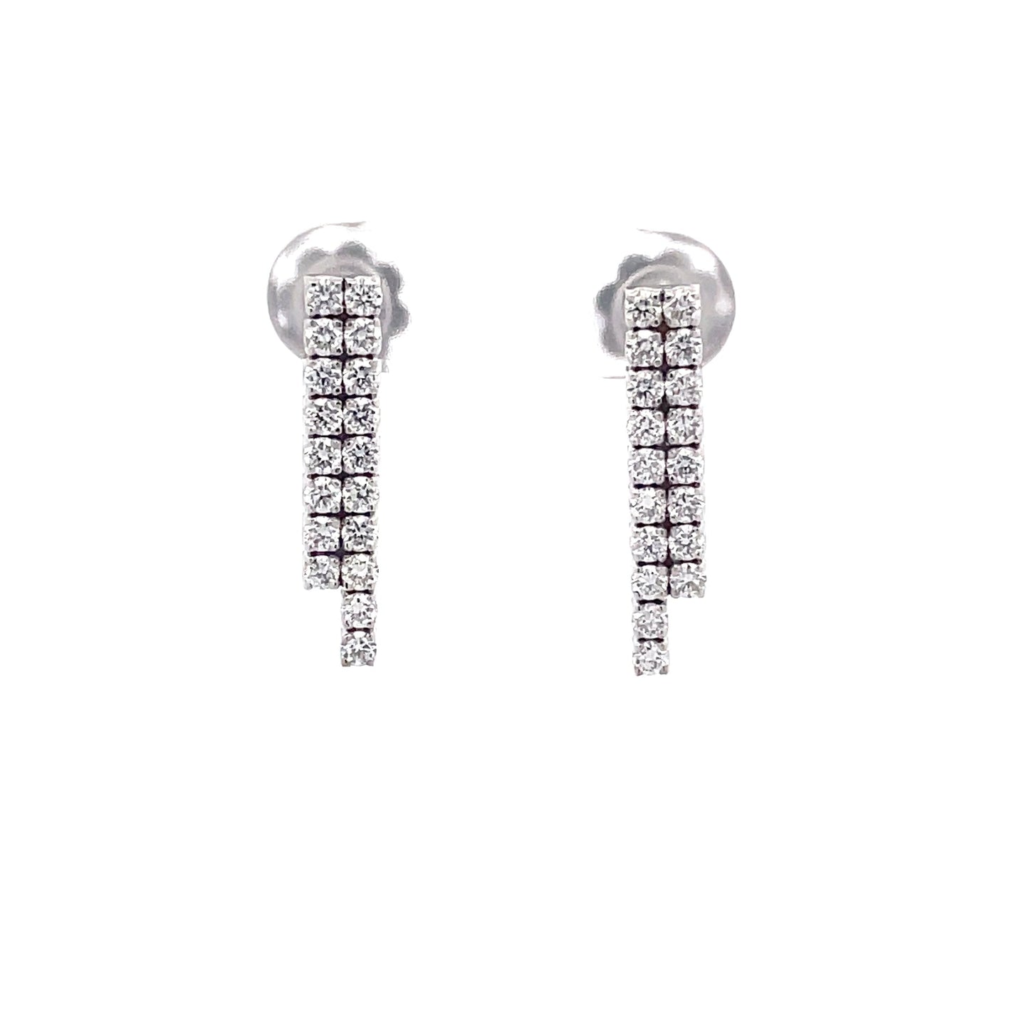 Round Brilliant Cut Diamond Double Stick Style Earring Gardiner Brothers