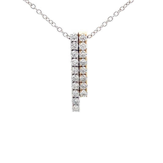 Round Brilliant Cut Diamond, Double Stick Style Pendant  Gardiner Brothers