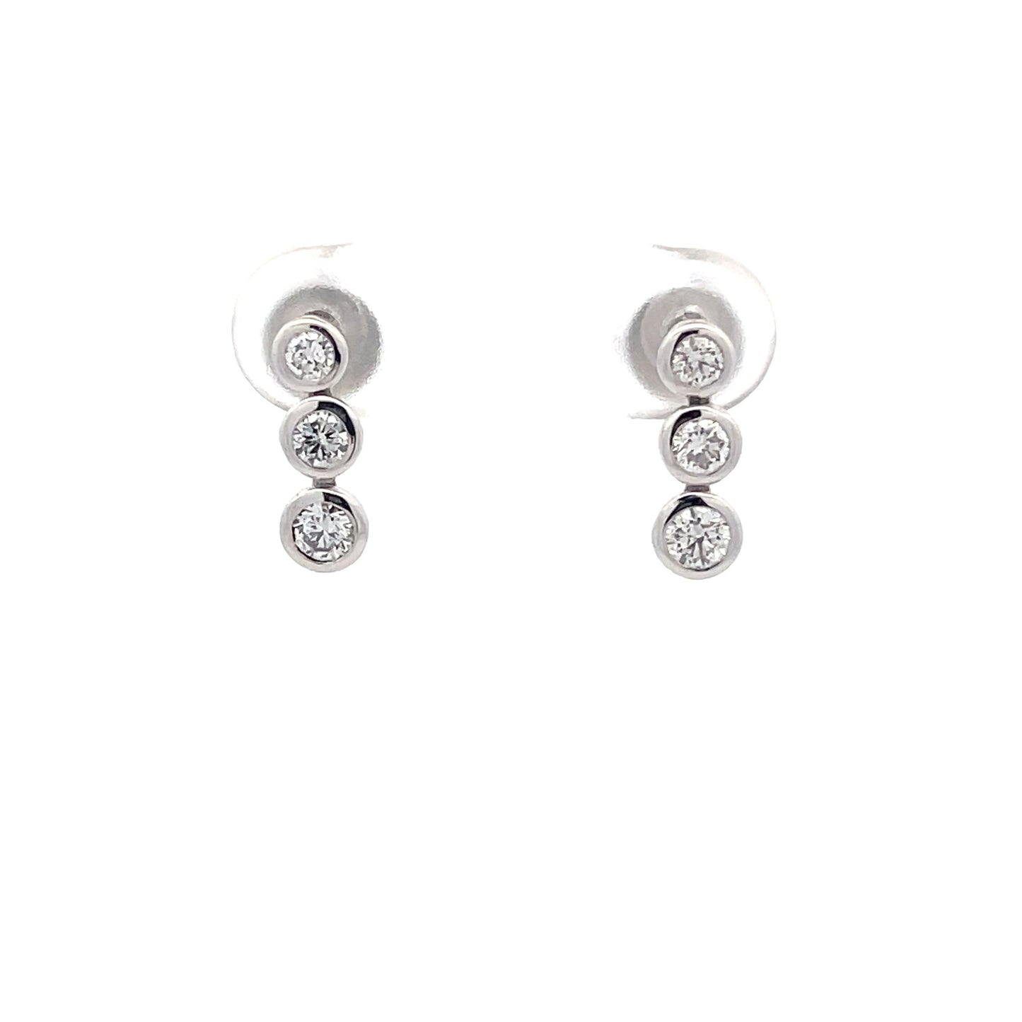 Round Brilliant Cut Diamond Drop Style Earrings Gardiner Brothers
