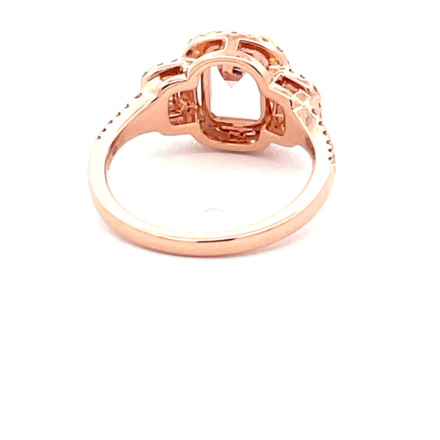 Morganite and Diamond Fancy style cluster ring Gardiner Brothers