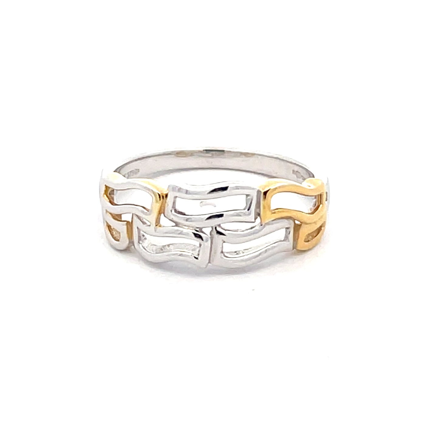 Yellow and White Gold Wavy Dress Ring Gardiner Brothers