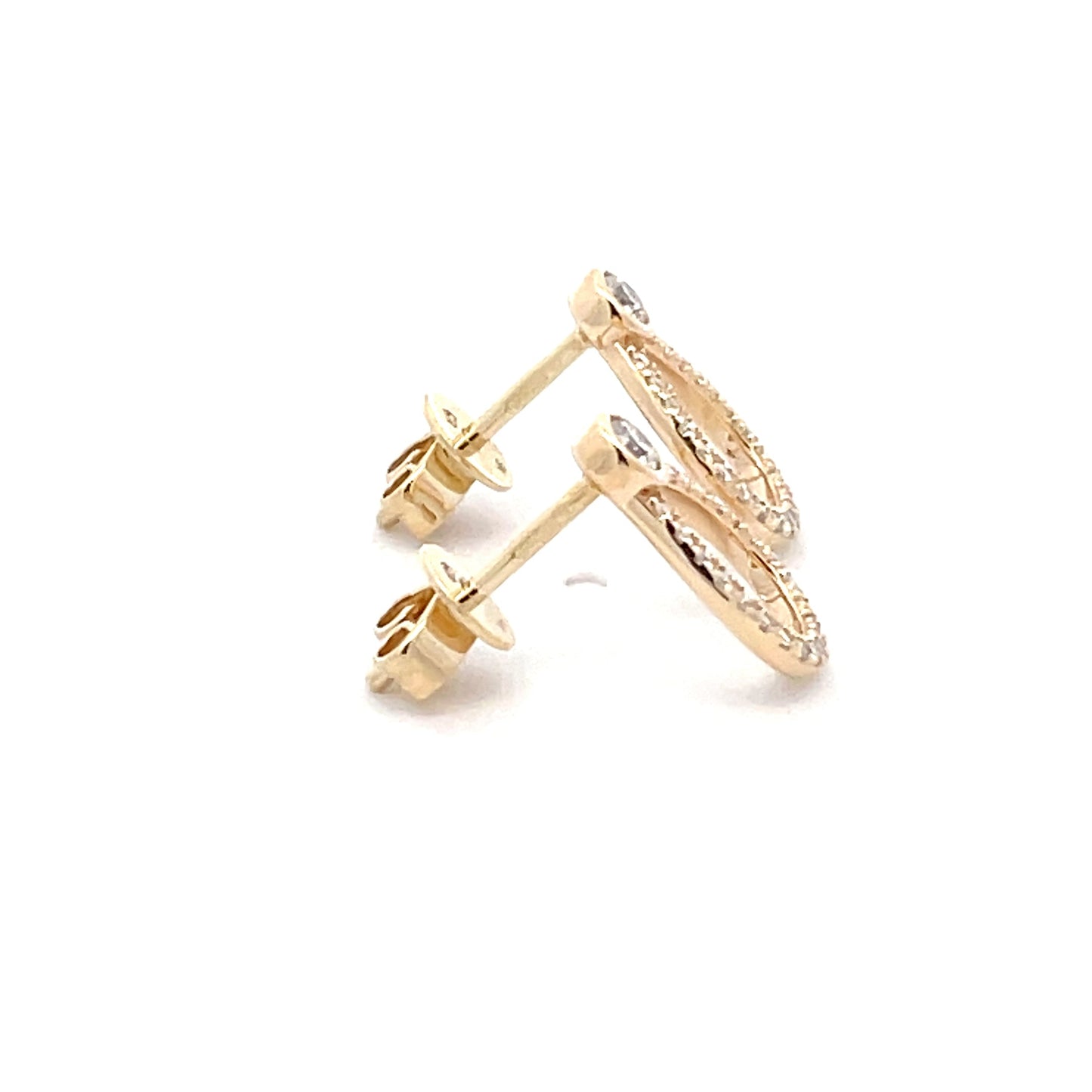 Yellow Gold and Diamond Pear Shaped drop earrings Gardiner Brothers