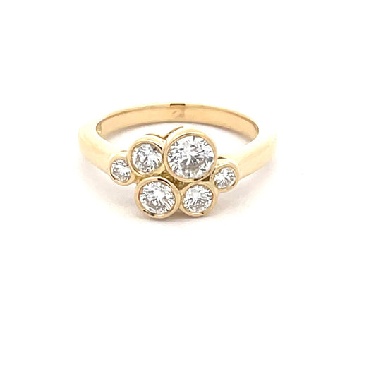 Round Brilliant Cut Diamond Bubble Style Ring - 0.87cts  Gardiner Brothers