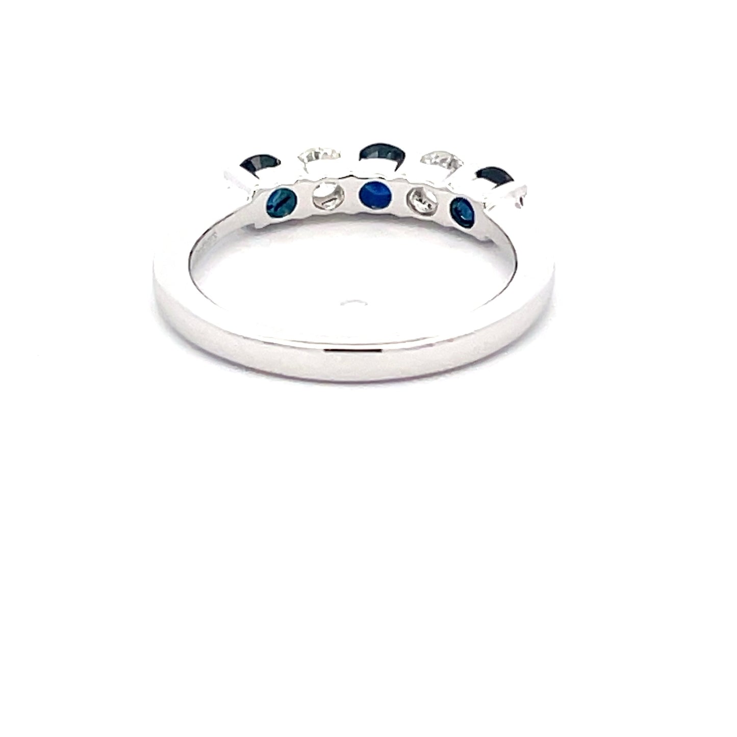 Sapphire and Round Brilliant cut diamond 5 stone ring Gardiner Brothers
