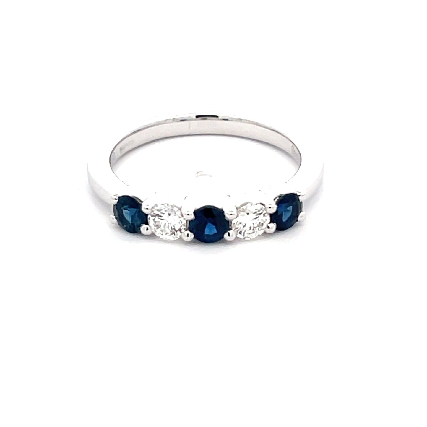 Sapphire and Round Brilliant cut diamond 5 stone ring Gardiner Brothers