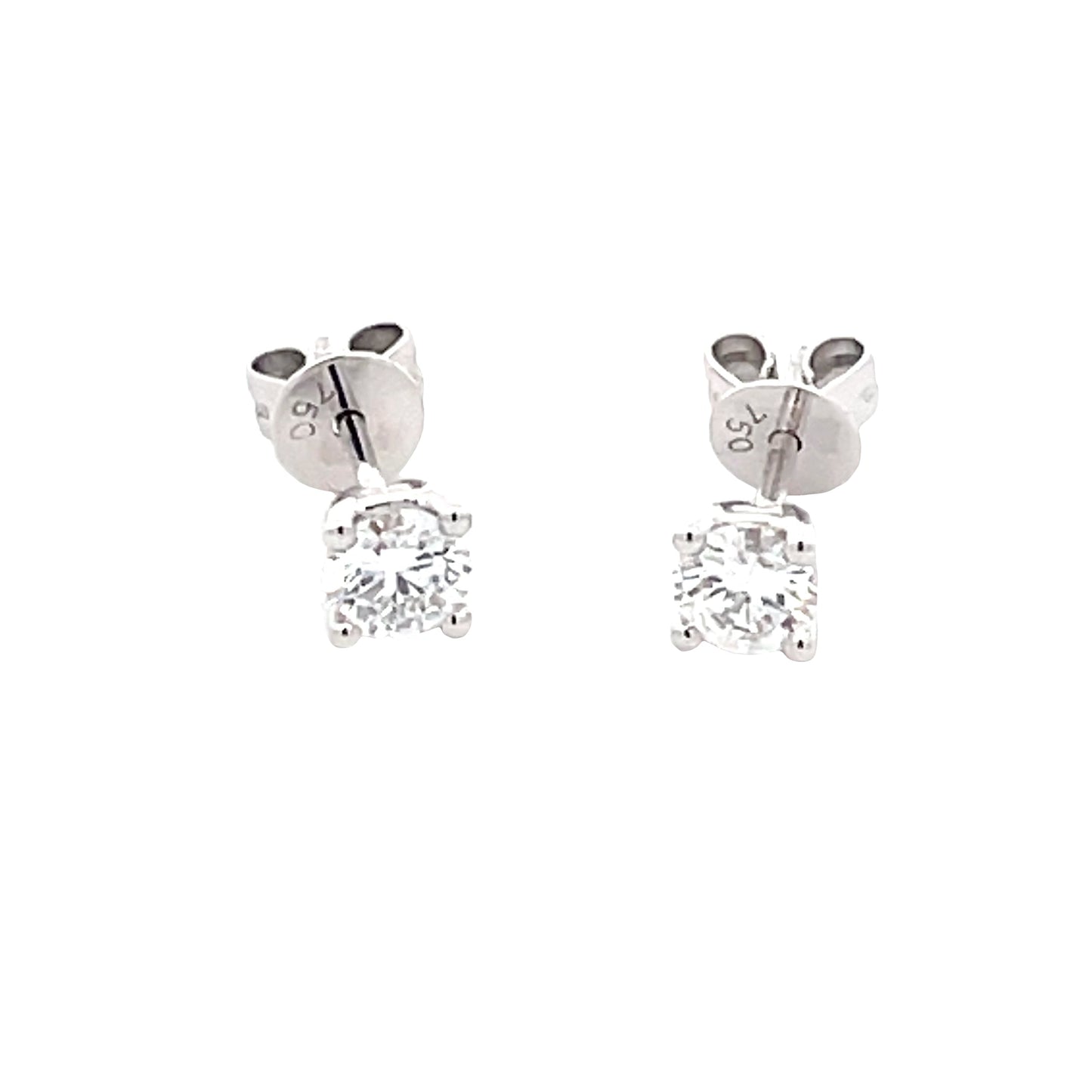 Lab Grown Round Brilliant Cut Diamond Solitaire Earrings - 0.50cts Gardiner Brothers