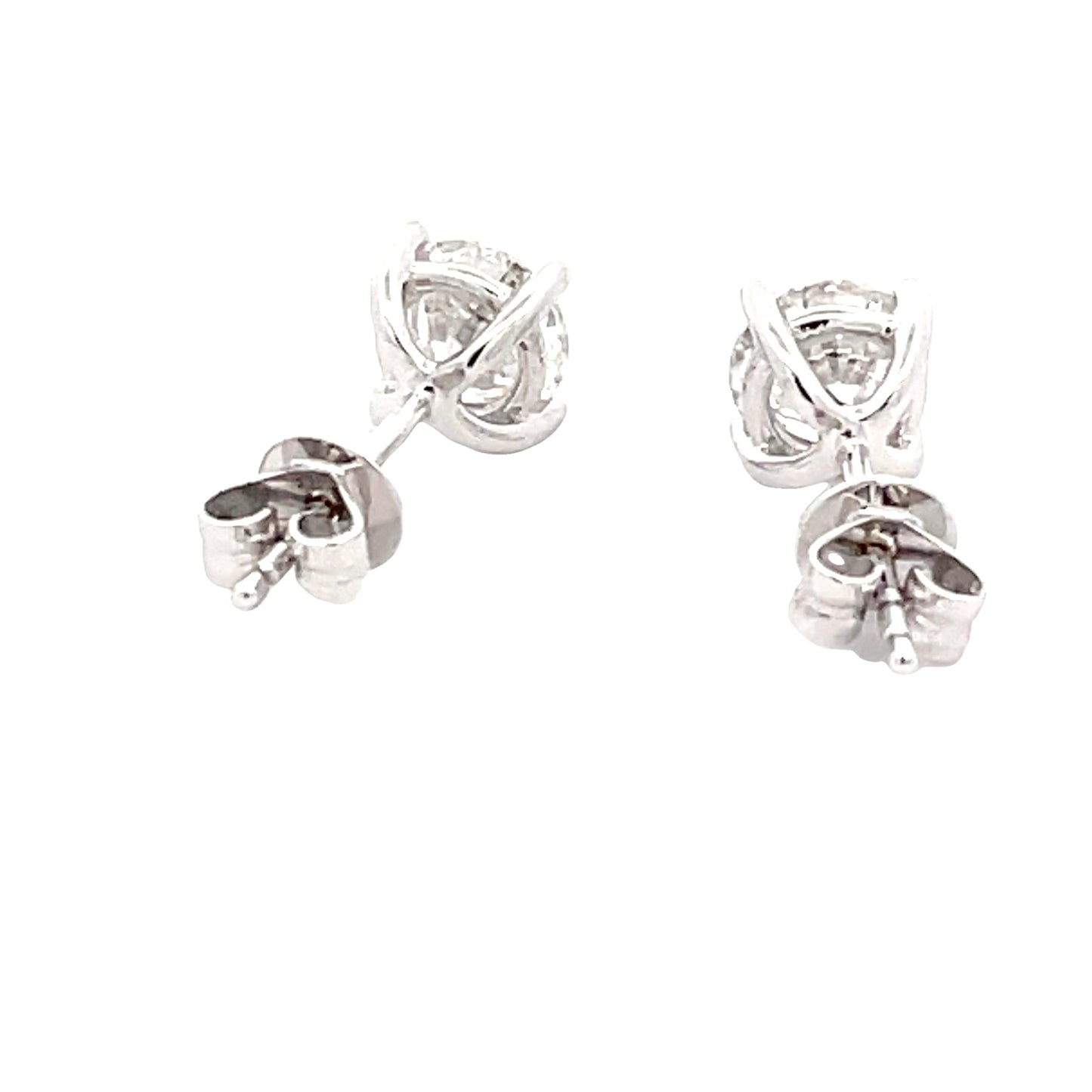 Lab Grown Round Brilliant Cut Diamond Solitaire Earrings - 1.41cts Gardiner Brothers