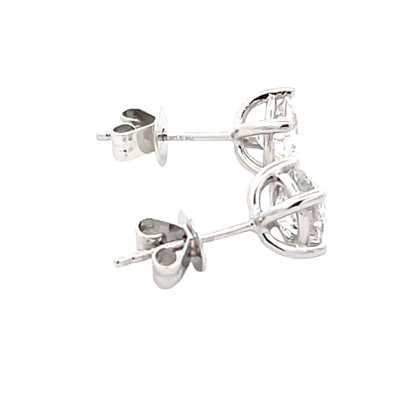 Lab Grown Round Brilliant Cut Diamond Solitaire Earrings - 1.41cts Gardiner Brothers