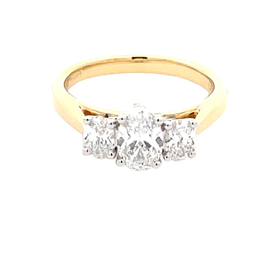 Lab Grown Oval Diamond 3 Stone Ring - 1.05cts  Gardiner Brothers