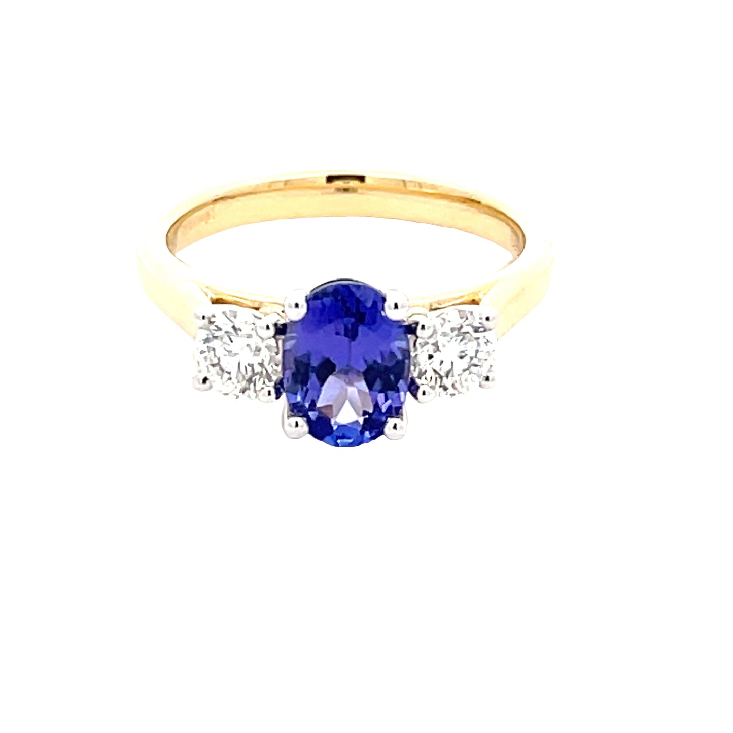 Oval Shaped Tanznaite and Round Brilliant Cut Diamond Ring Gardiner Brothers