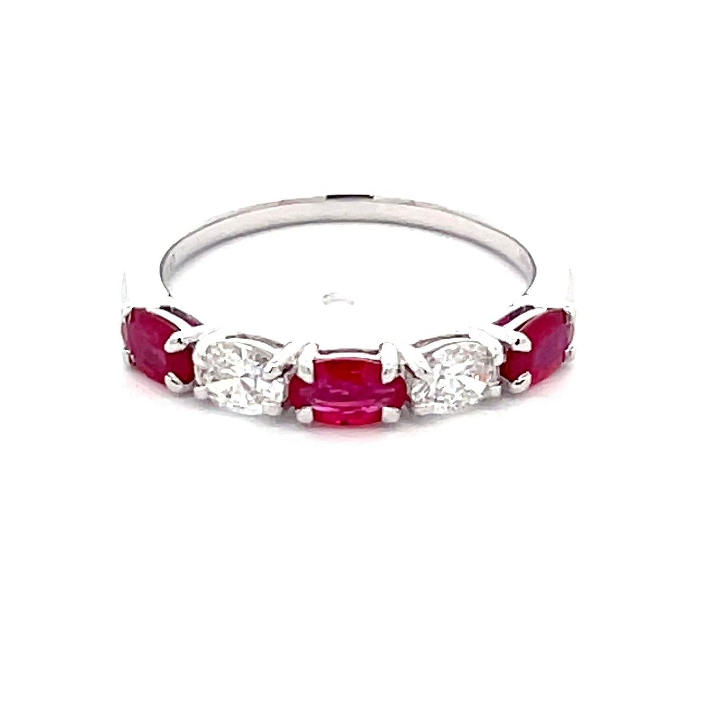 Ruby and Diamond 5 Stone Eternity Style Ring Gardiner Brothers