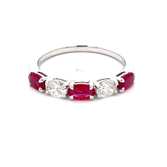 Ruby and Diamond 5 Stone Eternity Style Ring  Gardiner Brothers