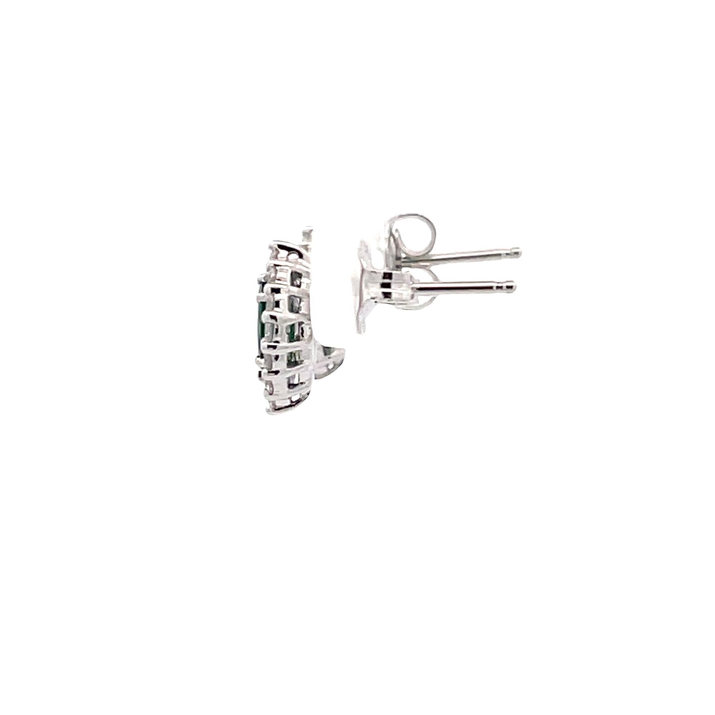 Emerald and Diamond Cluster Style Earrings Gardiner Brothers