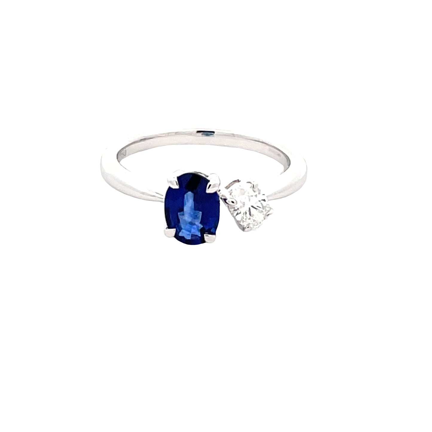 Oval Sapphire and Diamond 2 Stone Ring Gardiner Brothers