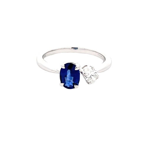 Oval Sapphire and Diamond 2 Stone Ring  Gardiner Brothers