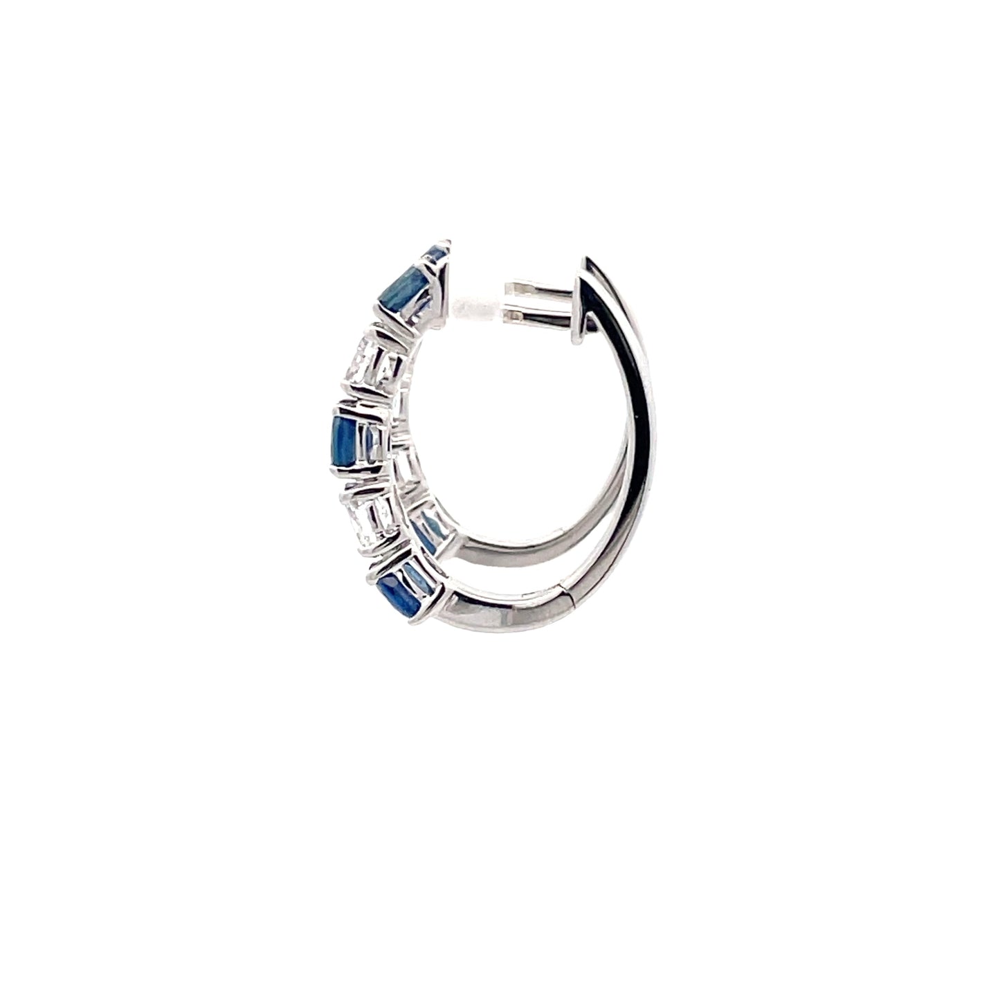 Sapphire and Diamond Hoop Style Earrings Gardiner Brothers