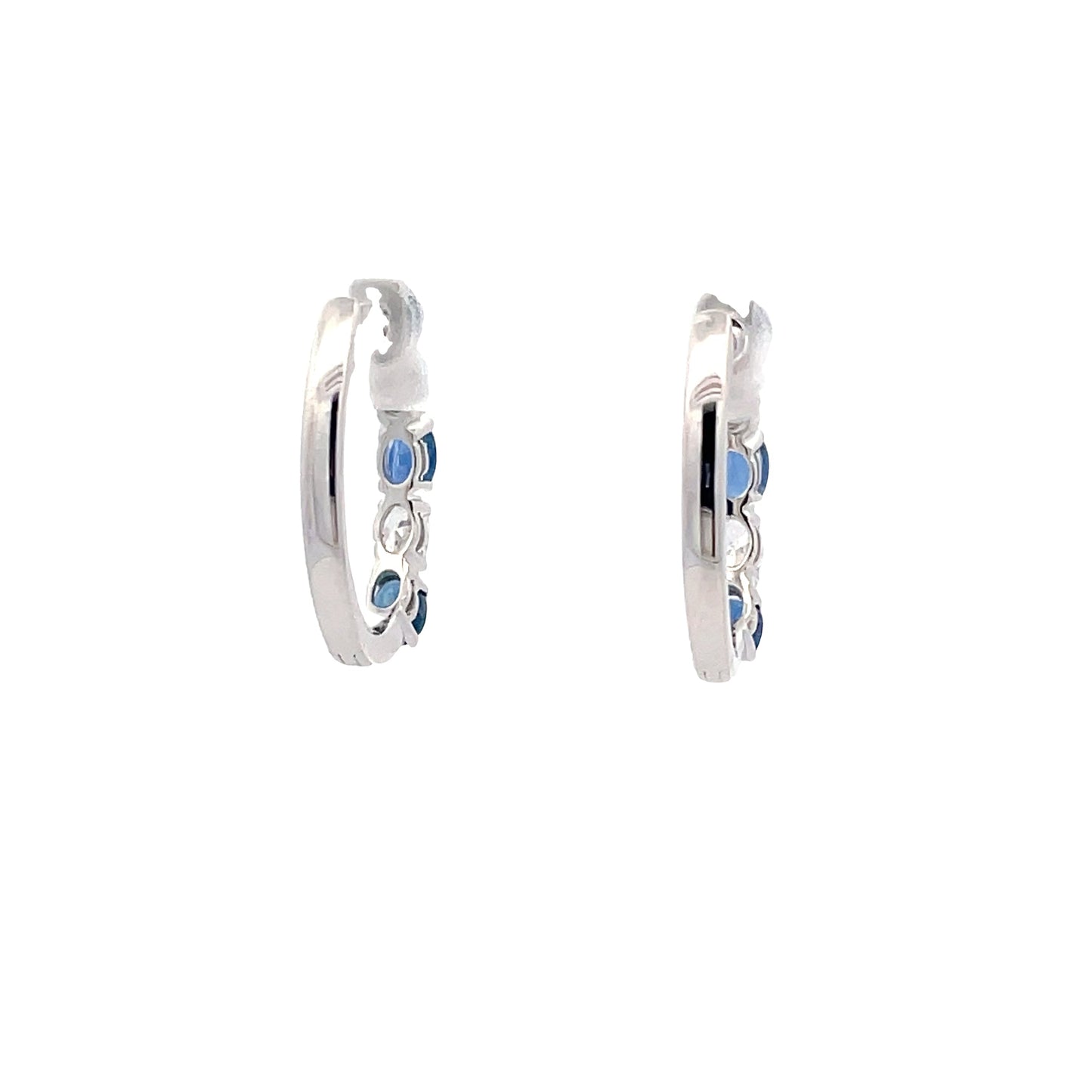 Sapphire and Diamond Hoop Style Earrings Gardiner Brothers