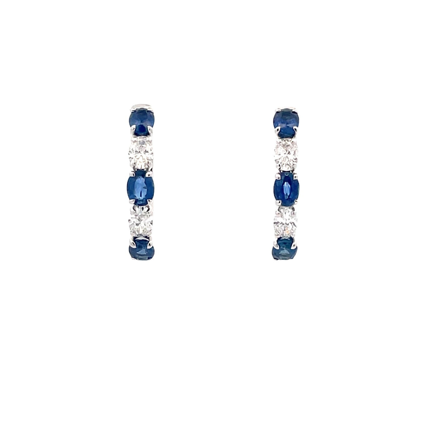 Sapphire and Diamond Hoop Style Earrings Gardiner Brothers