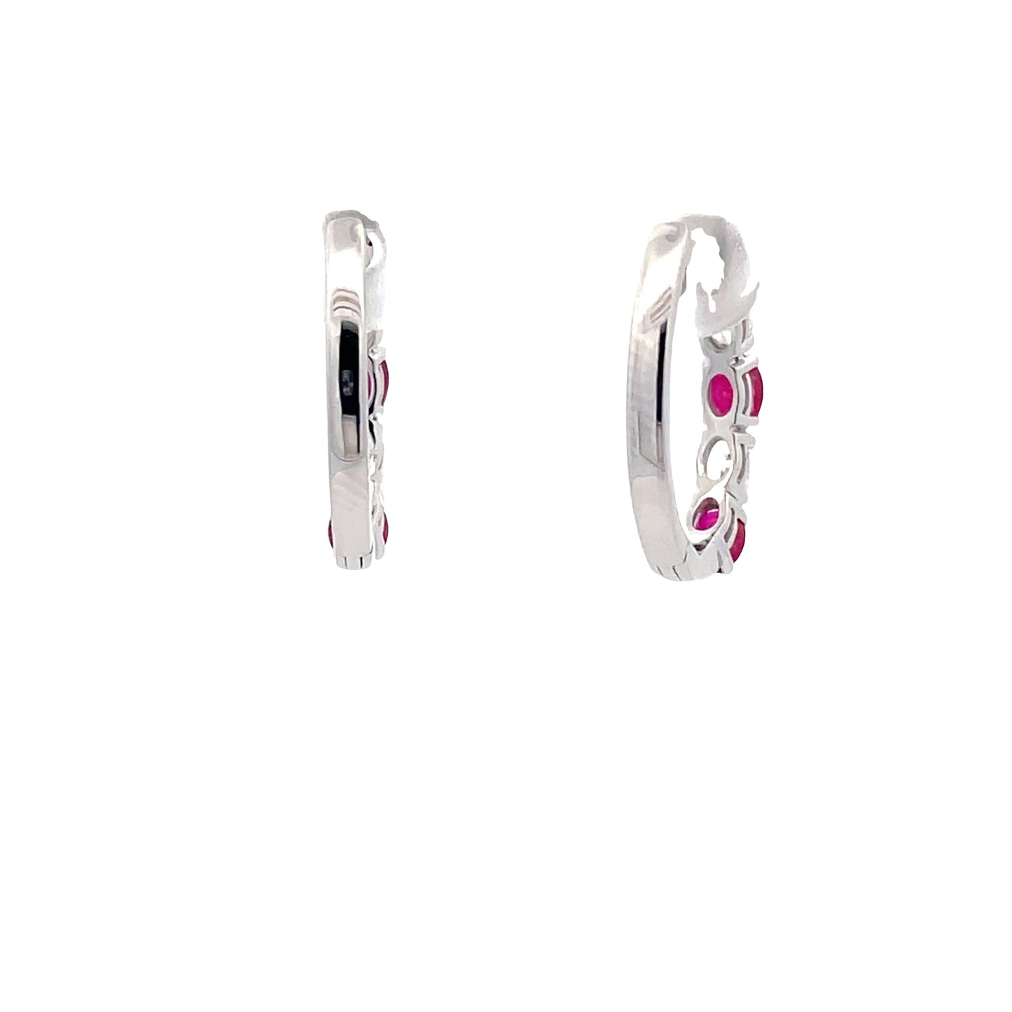 Ruby and Diamond Hoop Style Earrings Gardiner Brothers