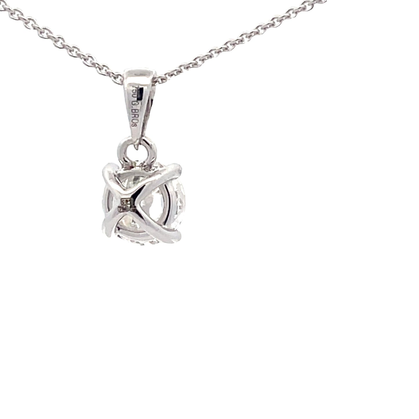 Round Brilliant cut Diamond Solitaire Pendant - 0.90cts