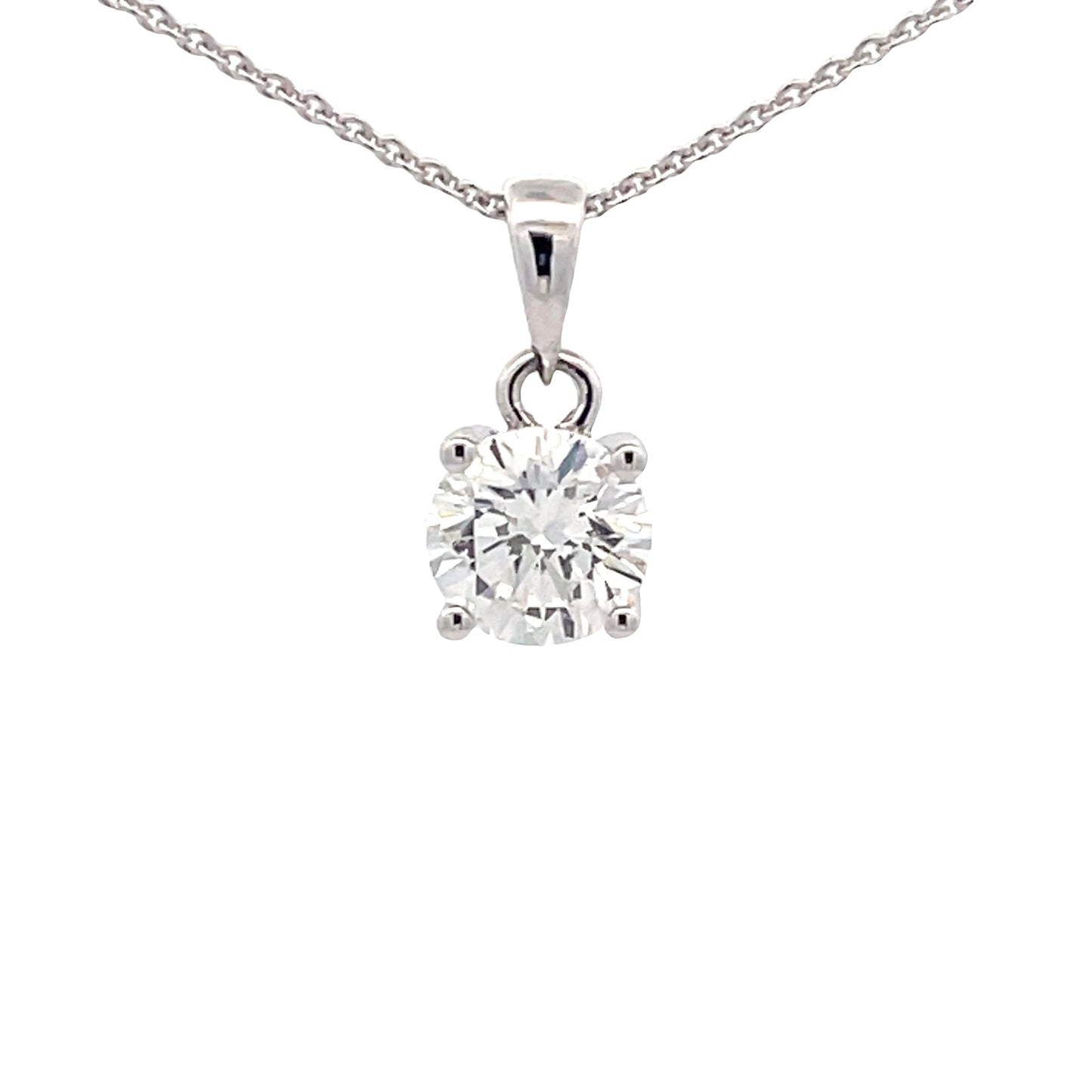 Round Brilliant cut Diamond Solitaire Pendant - 0.90cts