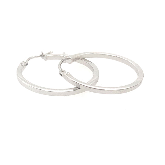 White Gold Hoop Earrings  Gardiner Brothers