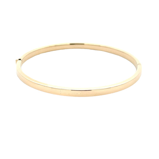 Yellow Gold 4mm Flat Profile Bangle  Gardiner Brothers