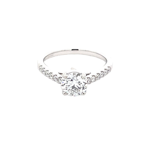 Round Brilliant Cut Diamond Solitiare Ring With Diamond Set Shoulders - 1.25cts  Gardiner Brothers