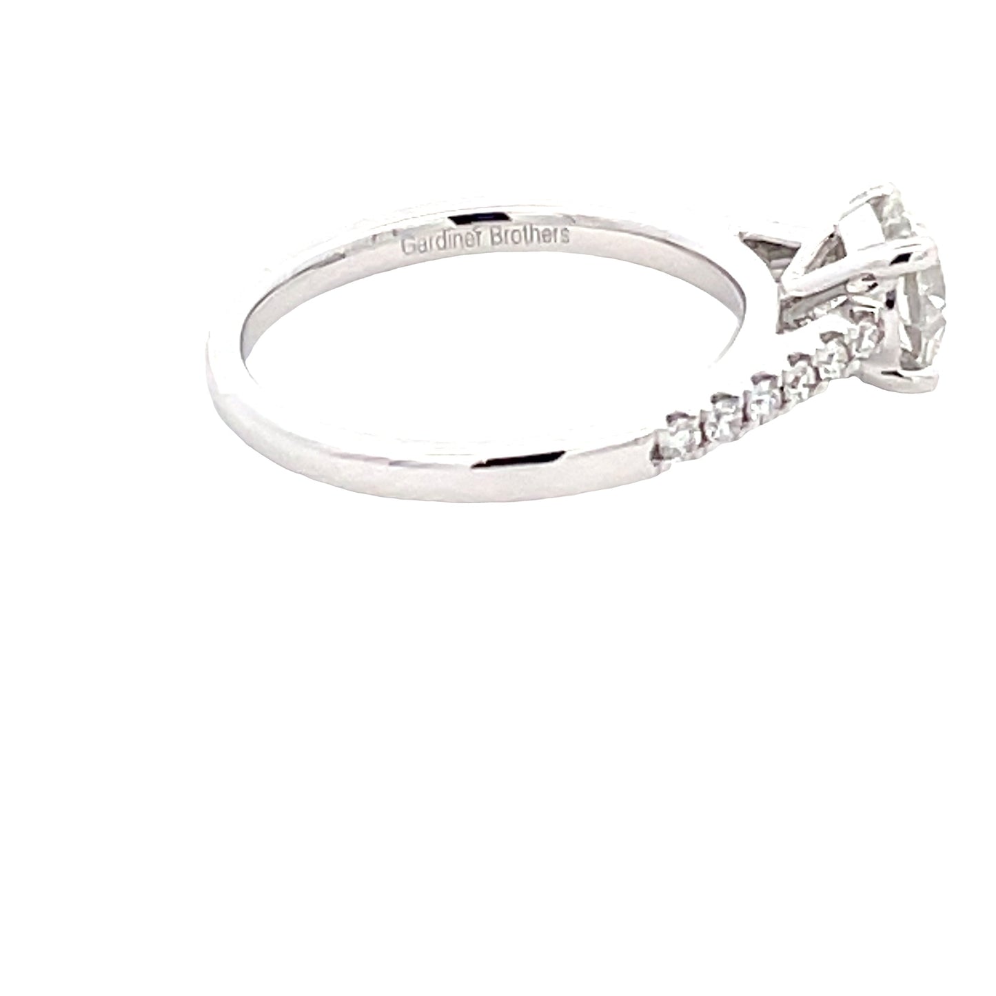 Round Brilliant Cut Diamond Solitaire with Diamond set Shoulders - 1.25cts Gardiner Brothers