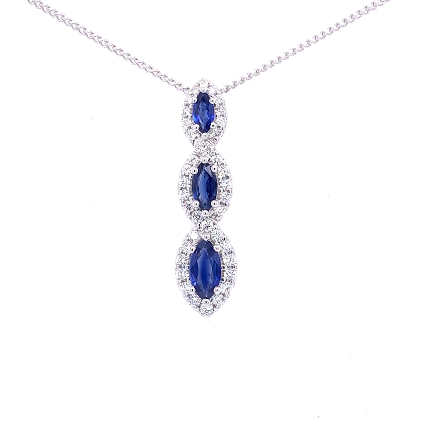 Sapphire and Diamond Halo Pendant Gardiner Brothers