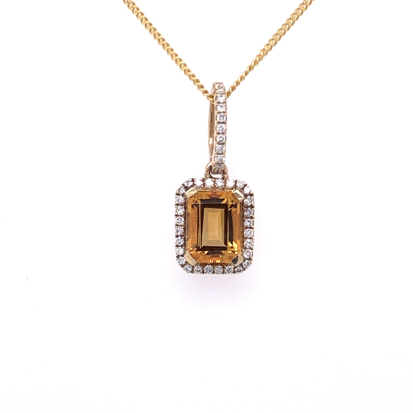 Citrine and Diamond Pendant Gardiner Brothers