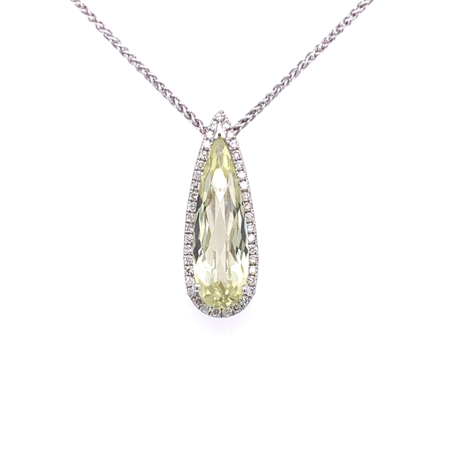 Lemon Quartz and Diamond Pendant Gardiner Brothers