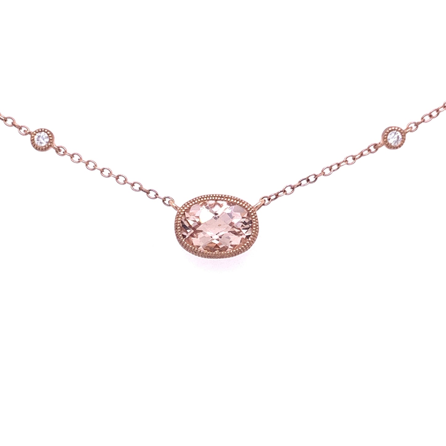 Morganite and Diamond Necklace Gardiner Brothers