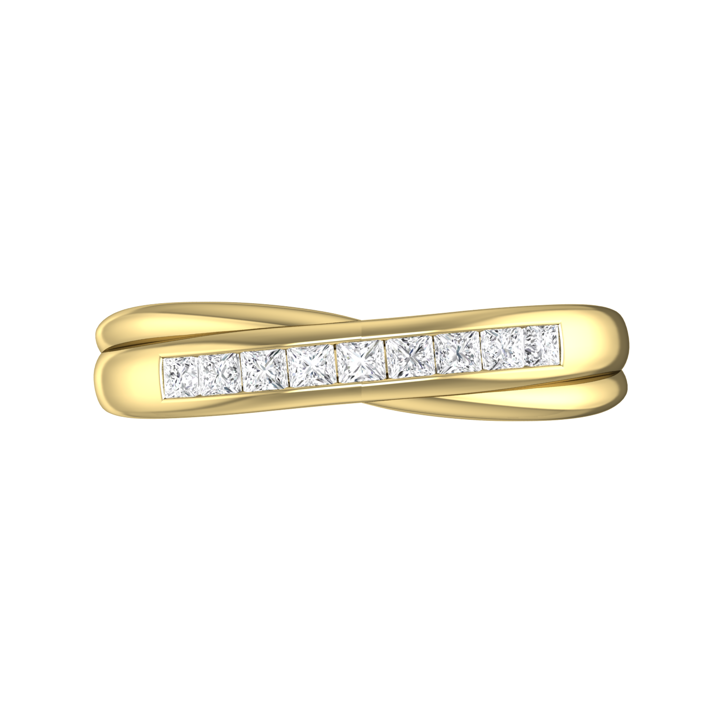 Princess Cut Diamond Cross-Over Wedding Band Gardiner Brothers