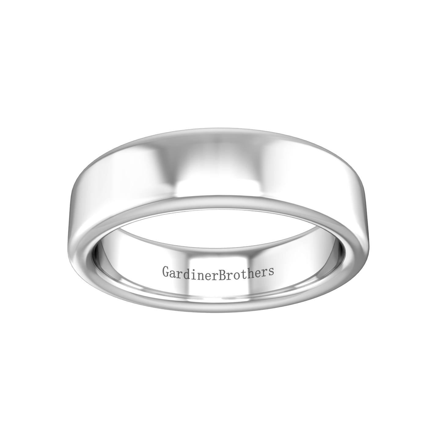 Plain Wedding Band With A Flat Outside and Rounded Edges Gardiner Brothers