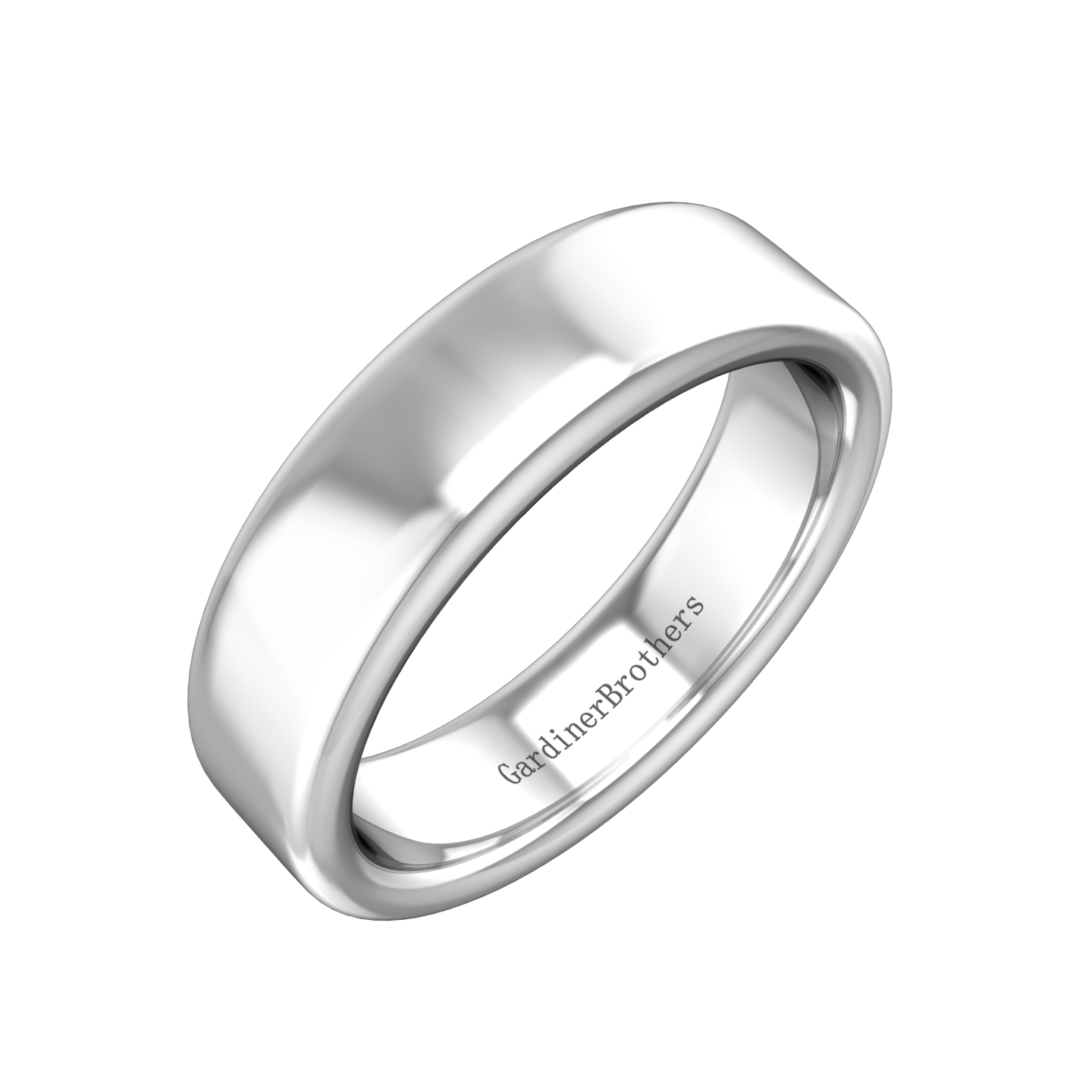 Plain Wedding Band With A Flat Outside and Rounded Edges Gardiner Brothers