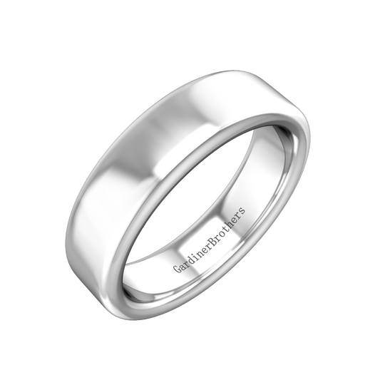 Plain Wedding Band With A Flat Outside and Rounded Edges  Gardiner Brothers