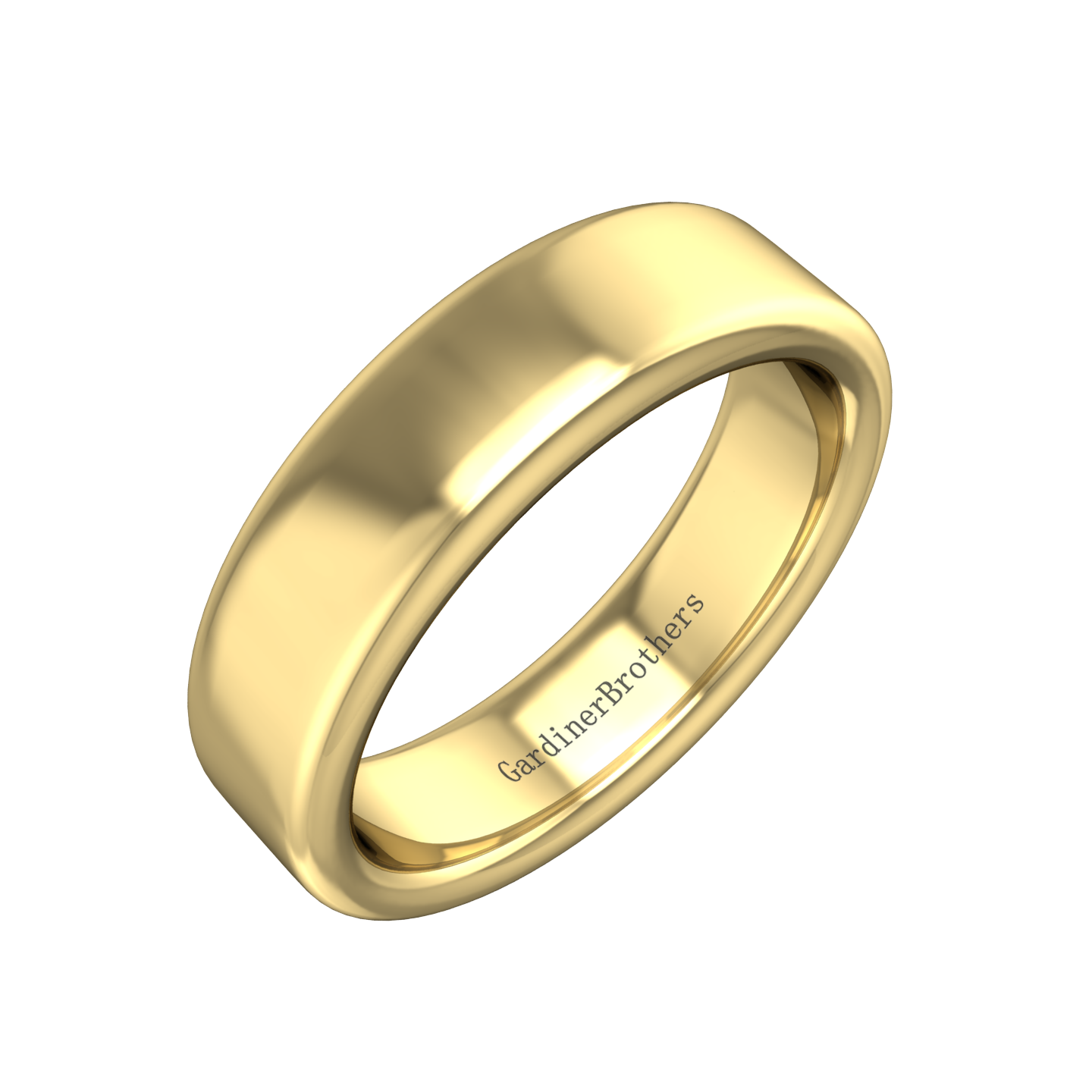 Plain Wedding Band With A Flat Outside and Rounded Edges Gardiner Brothers