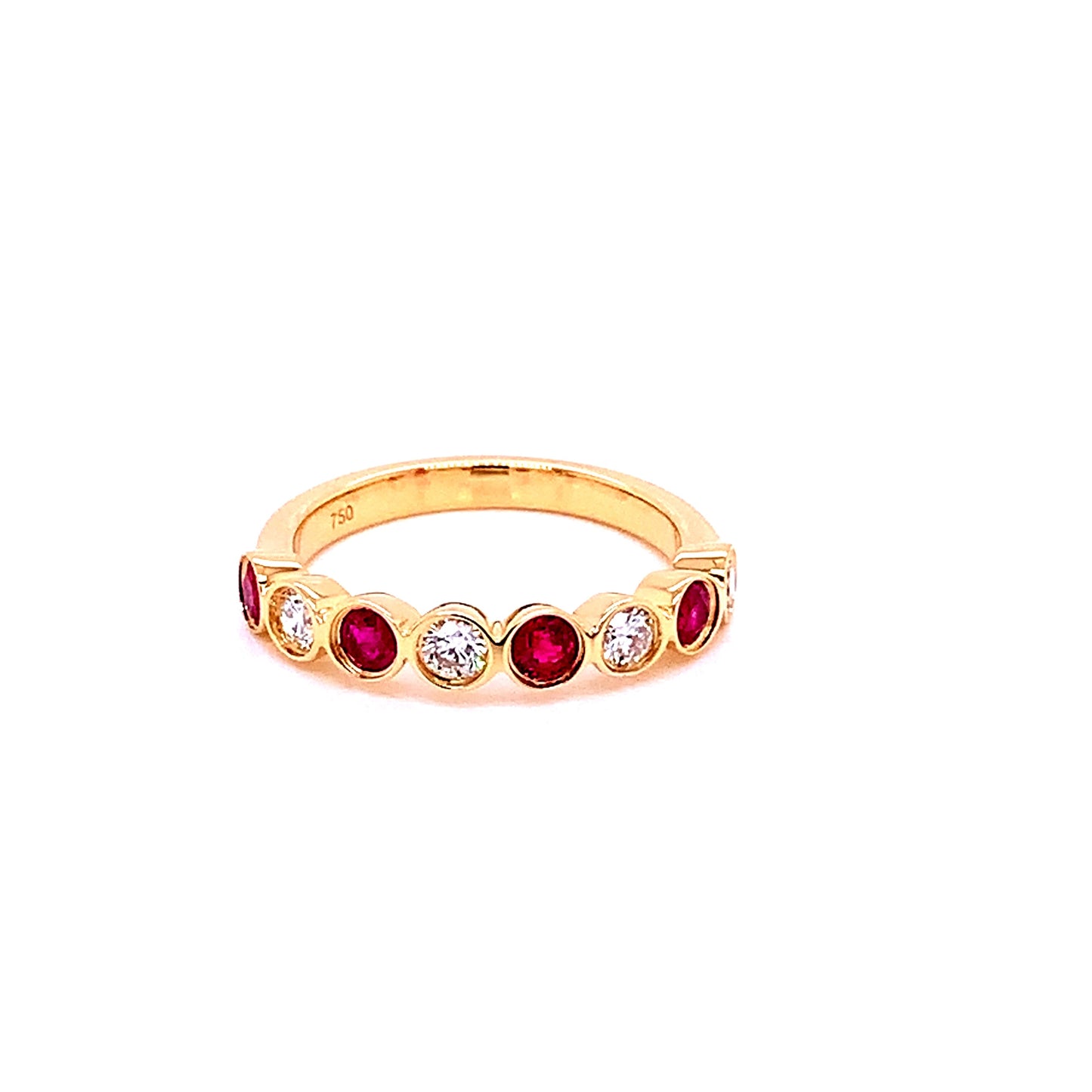 Ruby and Diamond Rub-over Style Ring Gardiner Brothers