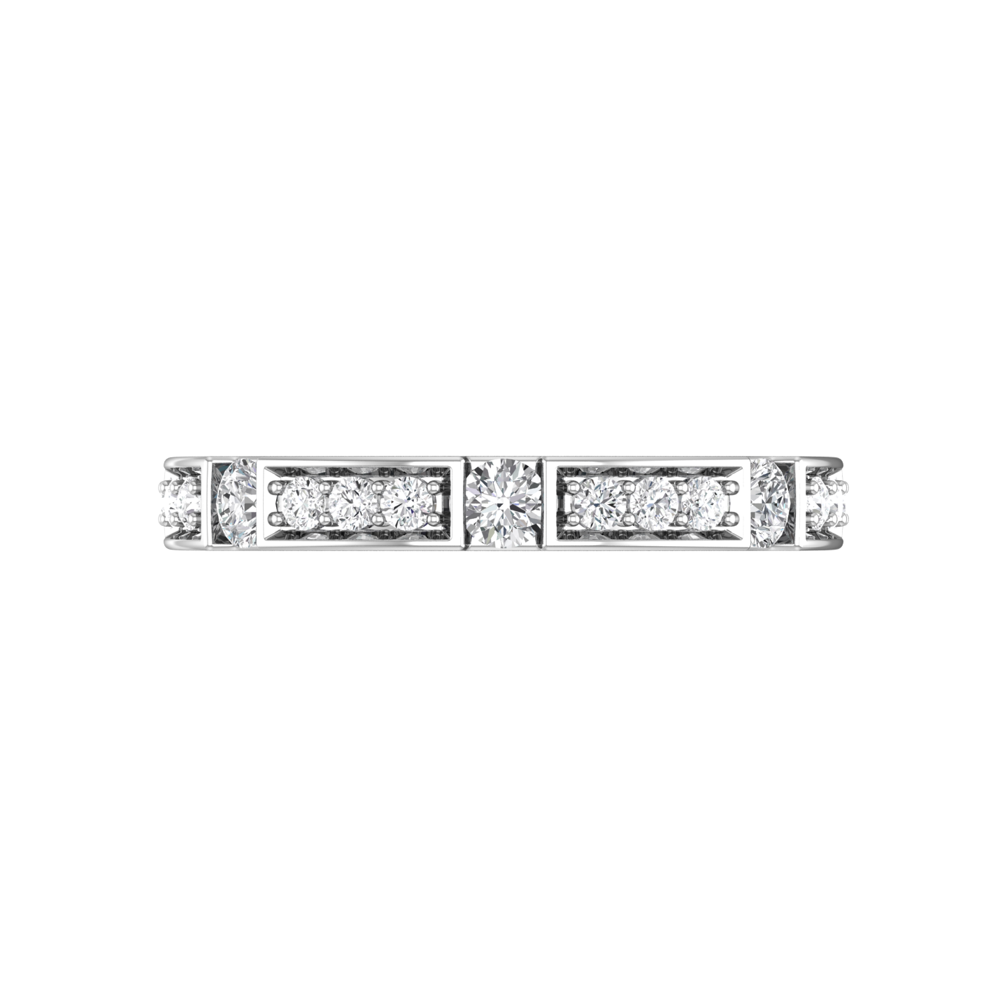 Round Brilliant Cut Diamond Set Wedding Band  Gardiner Brothers