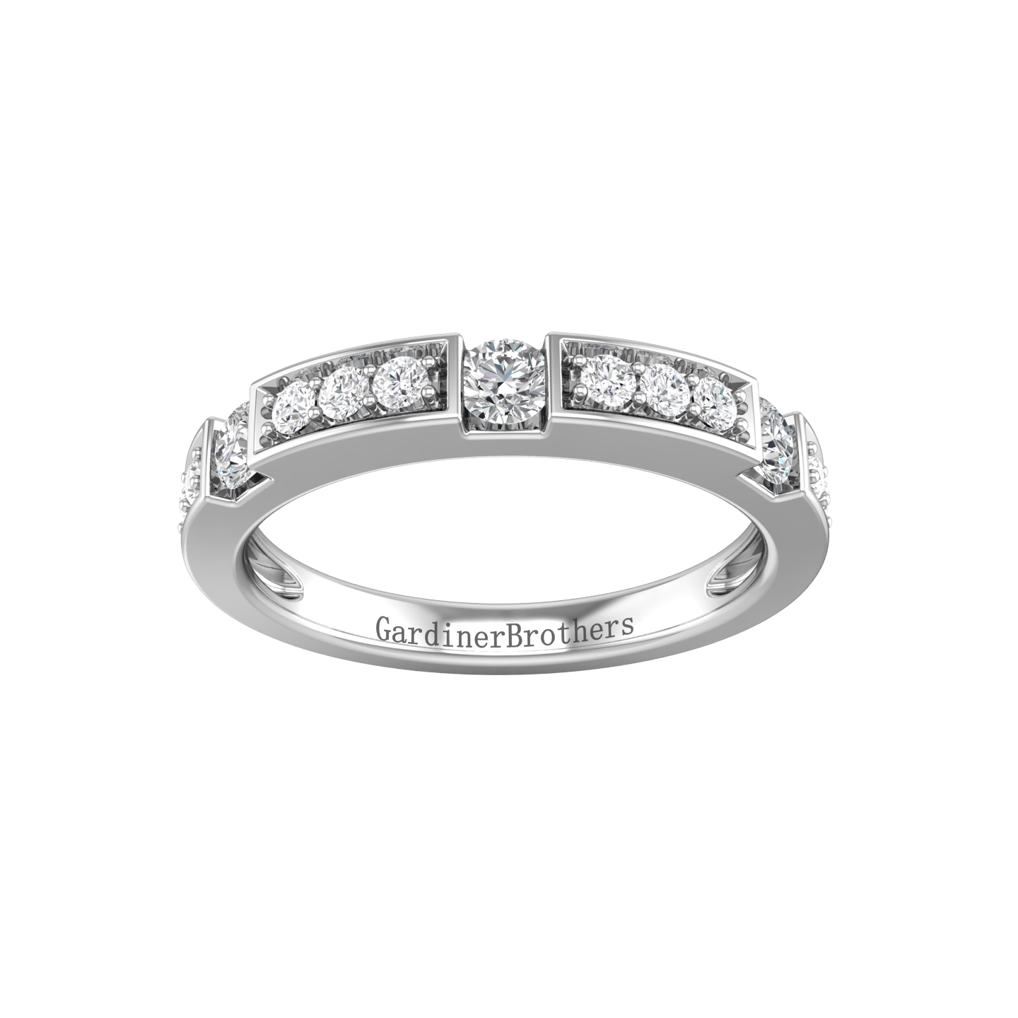Round Brilliant Cut Diamond Set Wedding Band  Gardiner Brothers