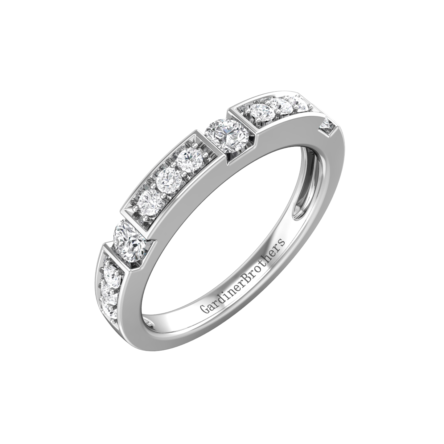 Round Brilliant Cut Diamond Set Wedding Band  Gardiner Brothers