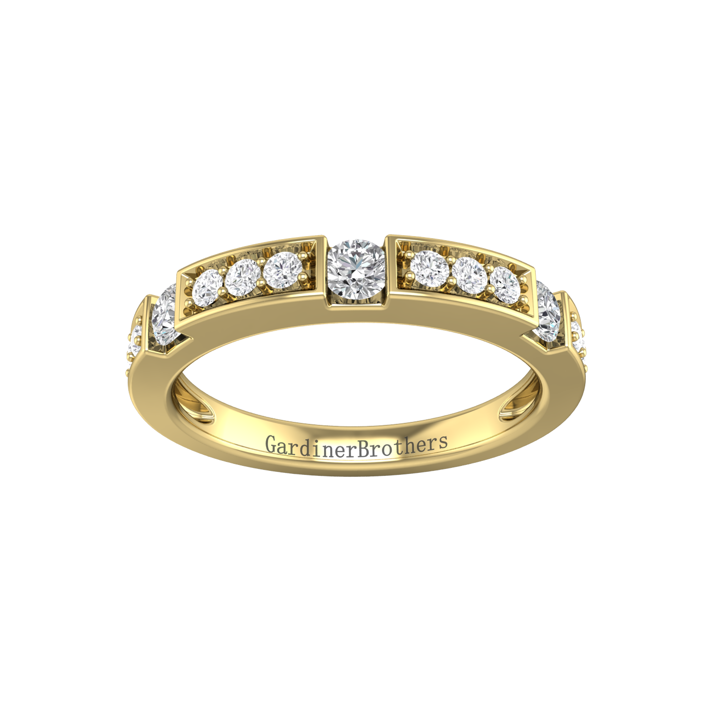 Round Brilliant Cut Diamond Set Wedding Band  Gardiner Brothers