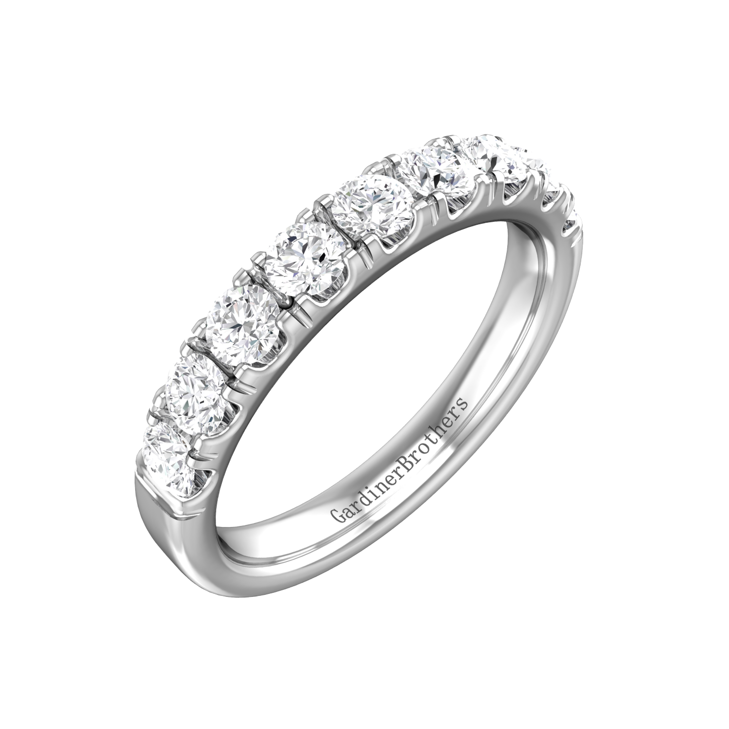 Round Brilliant Cut Mirco Claw Set Wedding Band  Gardiner Brothers